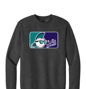 Wild Bandit Grey Baseball Fleece Crewneck [Adult / Youth]