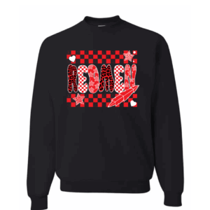 Black Lady Red Cheer Crew Neck